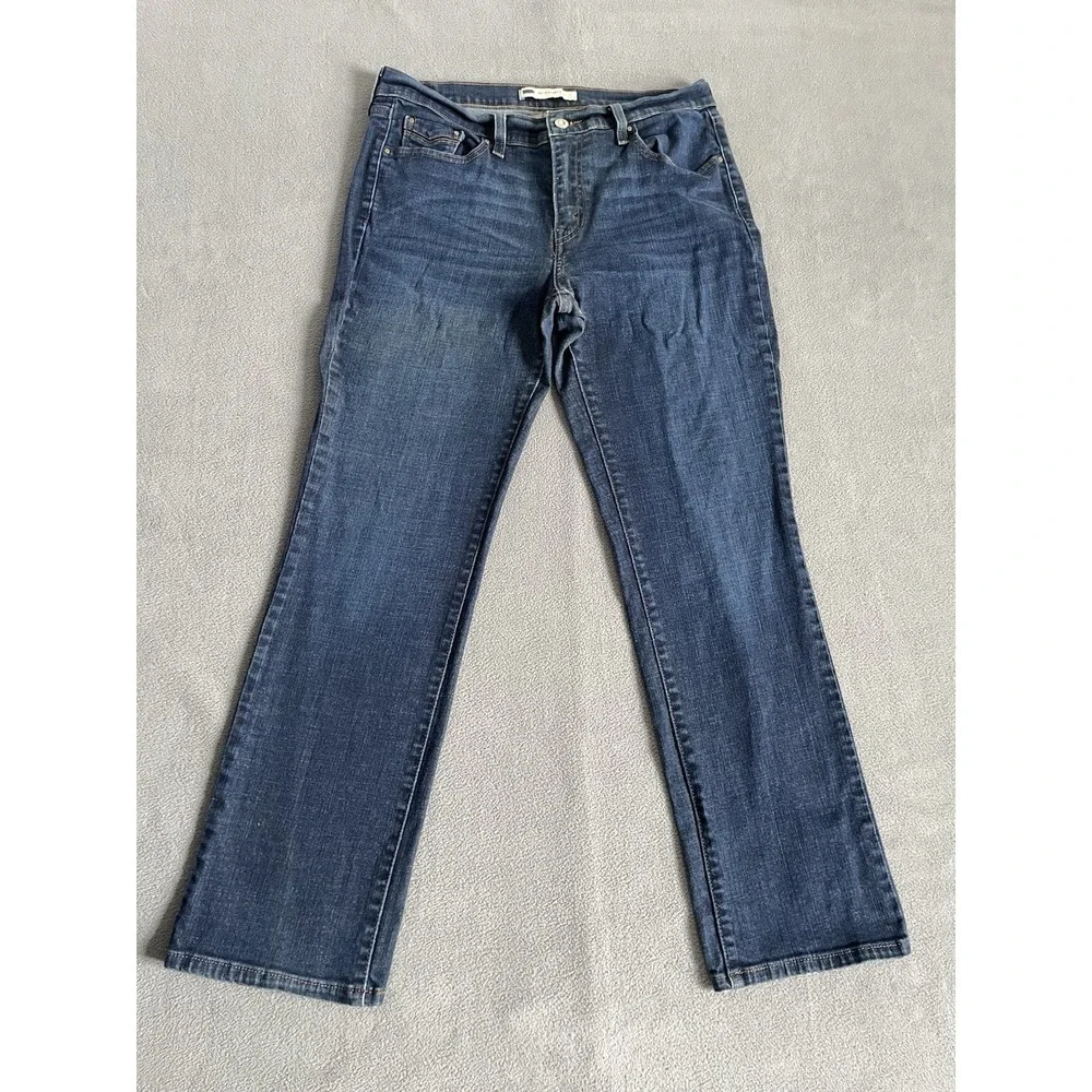 Levi's Women's 30x29 505 Straight Leg Jeans Medium Wash Denim Blue  Flap Pockets